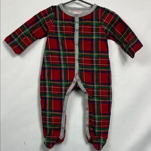 Mud Pie Red and Green Plaid Tartan Footie NWT size 0-3 months